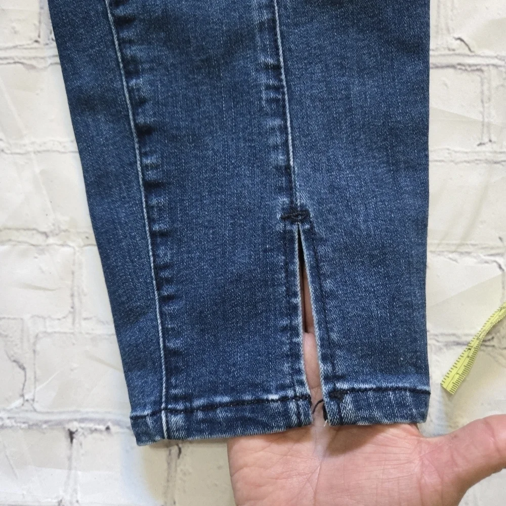 Denim Jeans Princess Seam Front Ankle Slit Western Size:14